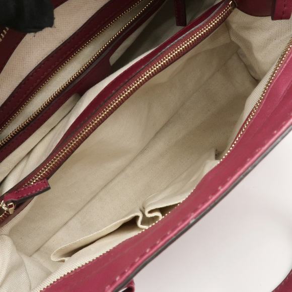 Gucci Bordeaux Reddish-Purple Hue Leather Shoulder Bag - Picture 12 of 15